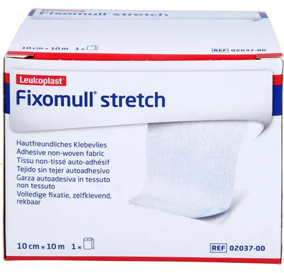 Image de Fixomull Stretch 10 m x 10 cm Non-tissé adhésif pour fixation de pansement, 1 pce Cellulose pour pansements