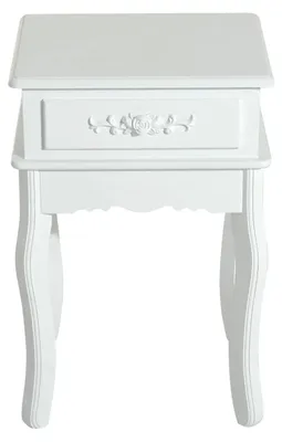 Image de Table de chevet, design élégant, rangement pratique, blanc