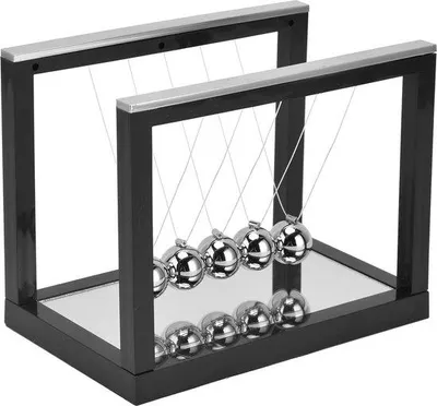 Produktbild von Schwarze Stahl Balance Kugeln mit Basis für Zuhause oder Büro