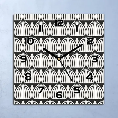 Produktbild von Wanduhr Echt-Glas-Küchenuhr Geometrisches Grau Quarz 30x30 Deko Bilder