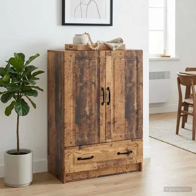 Image de Buffet vidaXL en bois recyclé 66 x 34,5 x 92 cm, aggloméré