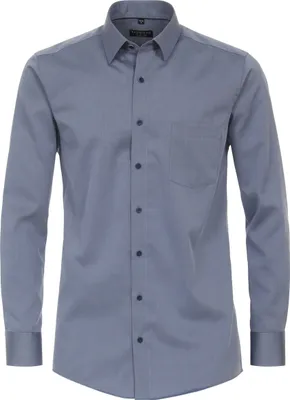 Produktbild von REDMOND Herren Businesshemd Langarm Kent Modern-Fit Twill Blau 3XL