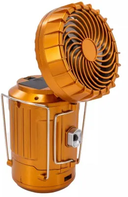 Immagine prodotto di Ventilatore luminoso a energia solare, portatile, pieghevole, ricaricabile, lampada da campeggio, colore oro