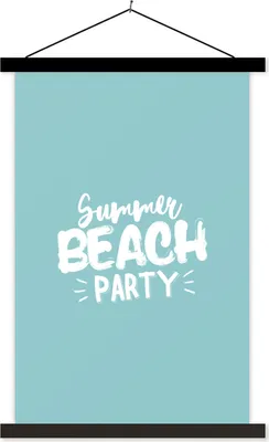 Produktbild von MuchoWow® Textilposter Sommer - Blau - Weiß 40x60 cm mit schwarzem Rahmen - Wanddekorationen