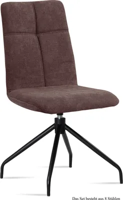 Produktbild von Esszimmerstuhl drehbar (8er-Set) Dniren 47x92x60 Schwarz/Braun