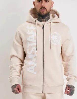 Immagine prodotto di Felpa Amstaff Valtor Ziphoodie Creamwood Uomo - L