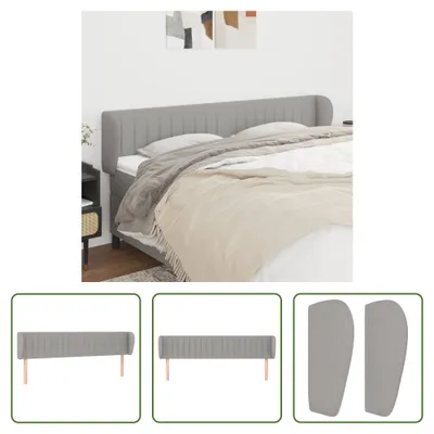Produktbild von The Living Store Kopfteil mit Ohren Hellgrau 203x23x78/88 cm Stoff