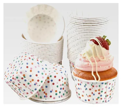 Produktbild von 50 Stück Muffinförmchen aus Papier, fettdicht, weiß, Einweg, für Hochzeiten und Feiern