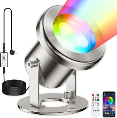 Productafbeelding van Tuinvijververlichting set - Onderwaterlampen - Vijver sfeervol maken - App bediening - 6 Watt - Zwart