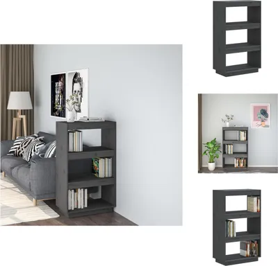 Produktbild von vidaXL Bücherregal/Raumteiler Grau 60x35x103 cm Massivholz Kiefer - Bücherregale & Bücherschränke