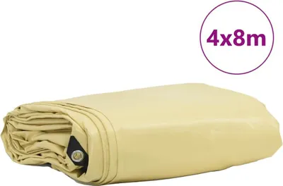 Obrázok produktu pre vidaXL Plachta 650g / m² Béžová 4 x 8 m Plátno s PVC vrstvou