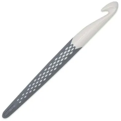 A single crochet hook is shown against a white background.
