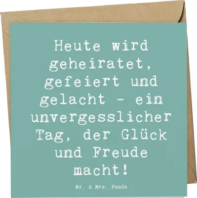 Produktbild von Mr. & Mrs. Panda Grußkarte Spruch Hochzeitsfeier Freude - Meeresbrise - Geschenk, Magie, Glückwunschkarte, Geschenke, Klappkarte, faltkarte, doppelkarte, anlasskarte