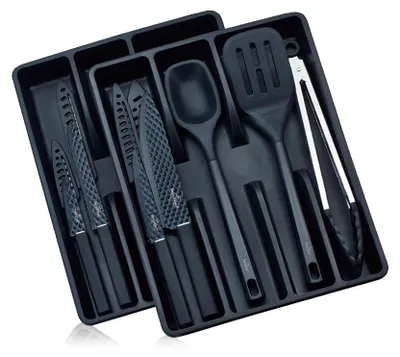Produktbild von Kochmesser- und Utensilenset 13-teilig Swiss Haus-, Edelstahl/Kunststoff, schwarz