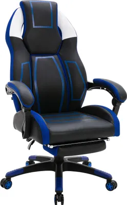 Productafbeelding van Kantoelstoel Clovis, kunstleer, zwart/blauw