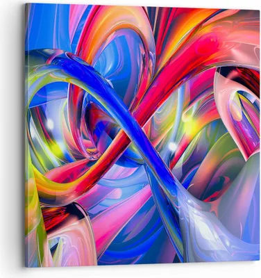 Produktbild von Bild auf Leinwand - Leinwandbild - Abstrakt grafik grafiken farben - 70x70cm - Wand Bild - Wanddeko - Leinwanddruck - Bilder - Kunstdruck - Wanddekoration - Leinwand bilder - Wandkunst - AC70x70-2294