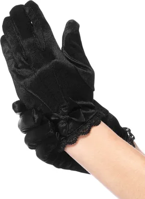 Produktbild von Satin Handschuhe schwarz Kindergröße: M
