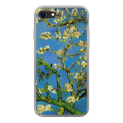 Produktbild von MuchoWow® Handyhülle Schutzhülle Hülle für iPhone SE 2020 Mandelblüte - Vincent van Gogh Silikon Softcase Handy Hülle - Kartenbesitzer