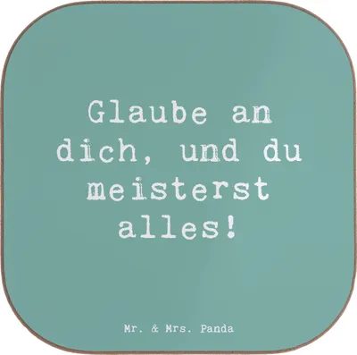 Produktbild von Mr. & Mrs. Panda Untersetzer Tasse Spruch Stolpersteine im Alltag meistern - Meeresbrise - Geschenk, Lebenshilfe, Hoffnung schenken, Lebensfreude, Coaster, Vertrauem