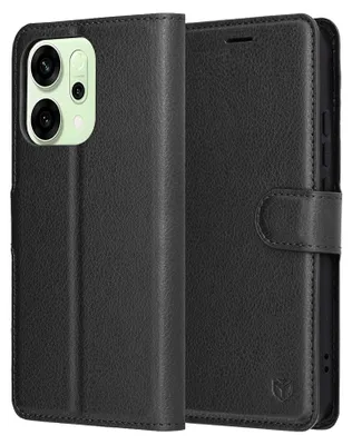 Obrázek produktu pro Techsuit – kožené pouzdro typu folio pro Oppo Reno14 – černé
