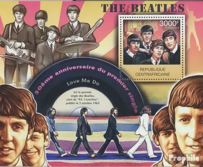 Produktbild von Briefmarken Zentralafrikanische Republik 2012 Mi Block 965 (kompl. Ausgabe) postfrisch Beatles, 50. Jahrestag der ersten Single