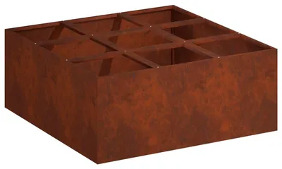 Image de vidaXL Jardinière d'extérieur, aspect rouille, 100 x 100 x 30 cm, en acier résistant aux intempéries