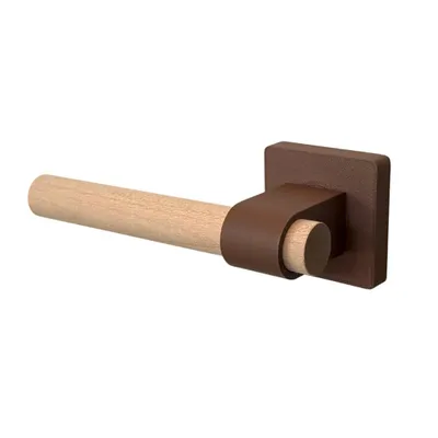 Produktbild von Türklinke Braun 1 Paar Quadratische Rosette Modernes Design Türbeschlag Türgriff Kunststoff (PLA) - Inkl. Montagematerial