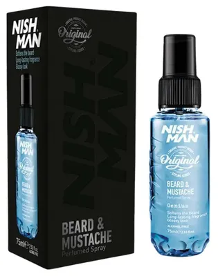 Produktbild von Nishman | Bart & Schnurrbart Spray - Genius - 75ml - Erfrischend & Parfümiert - Intensive Pflege für Männer