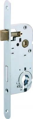 Image de Boitier de serrure encastrable pour porte d'entrée, blanche, bouts ronds - SERRUPRIX
