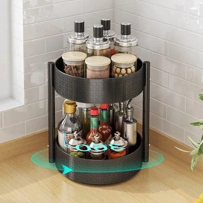 Produktbild von Küchenorganisationssystem aus Kohlenstoffstahl - Roterender Kräuterschublade - Bijkeuken - 2-Lagen-Küchenkasten
