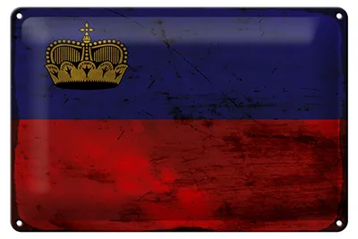 Produktbild von Blechschild Flagge Liechtenstein 30x20cm Flag Rost