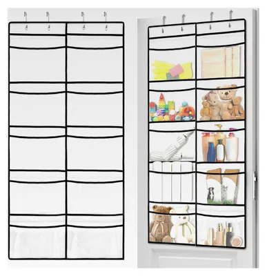 Produktbild von Hängeregal, Hängeorganizer für die Tür mit 10 Netztaschen und 4 Klebehaken, faltbare Hängeaufbewahrung für Bad, Kinderzimmer, Schrank und Schlafzimmer, zur Montage über der Tür oder an der Wand (125 X 55cm)
