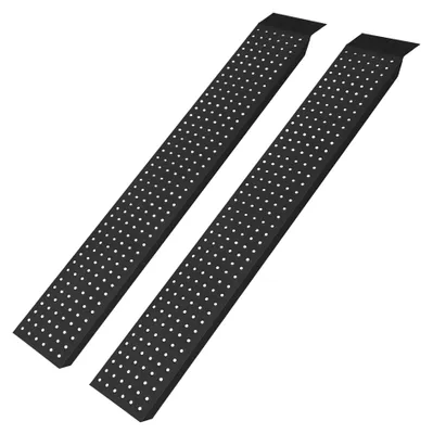Productafbeelding van Oprijplaat - Verzinkt staal - 135 x 23 x 4,5 cm - Antislip - Zwart - Set van 2