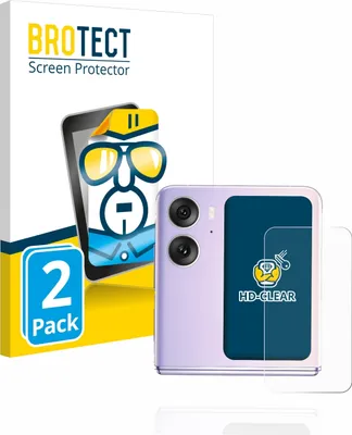Produktbild von 2x Für Oppo Find N2 Flip (Hinteres Display) Schutzfolie BROTECT Displayschutz Display Schutz Folie Klar Transparent