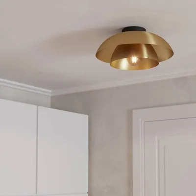 Image de CENCIARA applique/plafonnier lampe éclairage - H18 x Ø40 cm - noir - 1X40W excl - IP20