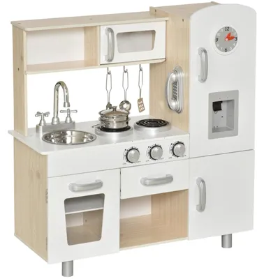 Image de Cuisine pour enfants avec four, évier et réfrigérateur, pour les enfants à partir de 3 ans, de couleur blanche, vendue à l'unité