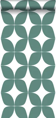 Obrázek produktu pro ESTAhome tapeta grafický motiv mořská zelená a bílá - 139099 - 0,53 x 10,05 m
