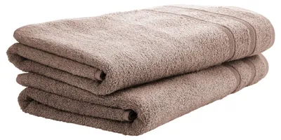 Produktbild von uncover by SCHIESSER Duschtuchset Brooklyn | Einfarbig | 2-teilig | 100% Baumwolle | Kuschelweich & Saugstark | 70x140 cm | Taupe