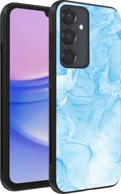 Produktbild von Handyhülle passend für Samsung Galaxy A15 mit Marmordruck - TPU Back Cover Case Marmor Design - Hellblau
