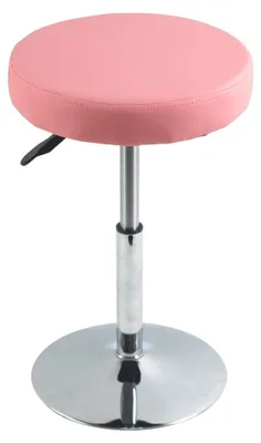 Produktbild von Kunstleder Runder Friseurstuhl - Höhenverstellbarer Drehhocker (Rosa)
