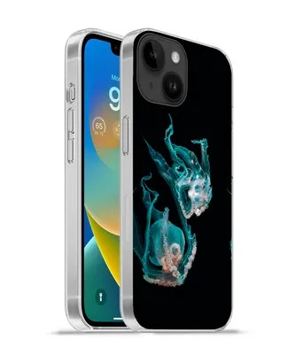 Produktbild von MuchoWow® Handyhülle Schutzhülle Hülle für Apple iPhone 14 - Softcase Quallen - Meerestiere - Schwarz Silikon Softcase Handy Hülle - Mobiltelefonhülle