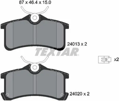 Obrázek produktu pro TEXTAR Sada brzdových destiček, kotoučová brzda Část: 2401301