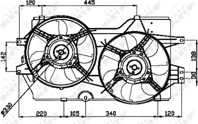 Zdjęcie produktu dla Wentylator Chłodnicy Chrysler 95- 2,0-3,8