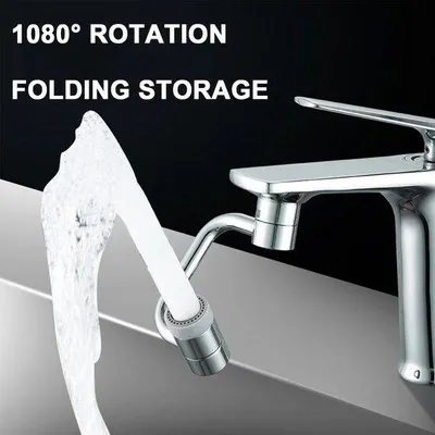 Immagine prodotto di Rubinetto per cucina e bagno con prolunga girevole e filtro - Aeratore a 2 livelli di regolazione - 1440 gradi - Metallo - Regolabile su 2 livelli.