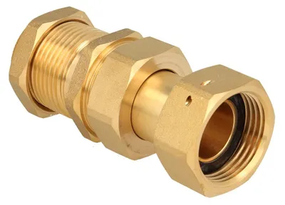 Wasserzähler-Schraubverbindung mit Schiebestück, 1 Zoll, Messing