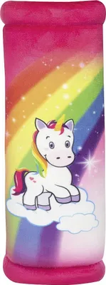 Produktbild von HiTS4KiDS – Gurtpolster Auto für Kinder – Schulterpolster passend für Sicherheitsgurt & Rucksack – Gurtschutz für mehr Komfort auf der Reise – Gurtschoner für Mädchen (Einhorn | 20cm)
