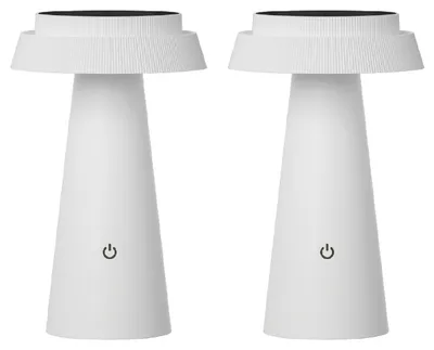 Obrázek produktu pro Luxus Europe - Stolní lampa Solar Mambo - Sada 2 kusů, bílá - Bezdrátová LED solární venkovní lampa – Napájení ze solární energie a možnost nabíjení přes USB-C
