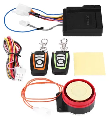 Imagen del producto de Yosoo Health Gear: Sistema de alarma universal para motocicletas con doble función de arranque remoto del motor. Kit de seguridad antirrobo para motocicletas, bicicletas y vehículos (1 unidad)