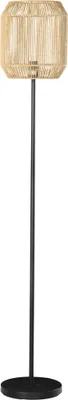 Image de HOMCOM Lampadaire sur pied salon lampadaire vintage en métal pour salon abat-jour en corde de papier - design naturel - base E27 Max. 40W - Ø 26 x 164H cm