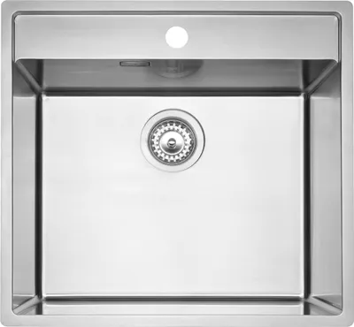 Produktbild von REGINOX R41192 Edelstahlspüle VERO 50x40 (L) OKG mit Hahnlochbank ab Schrankbreite 60 cm / Flächenbündig / Flacheinbau / Unterbau